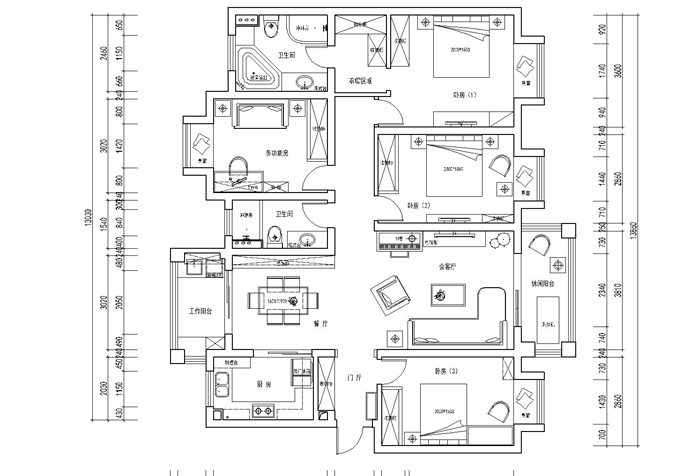 閔行區(qū)一品漫城（三期）148 m2新中式設(shè)計(jì)